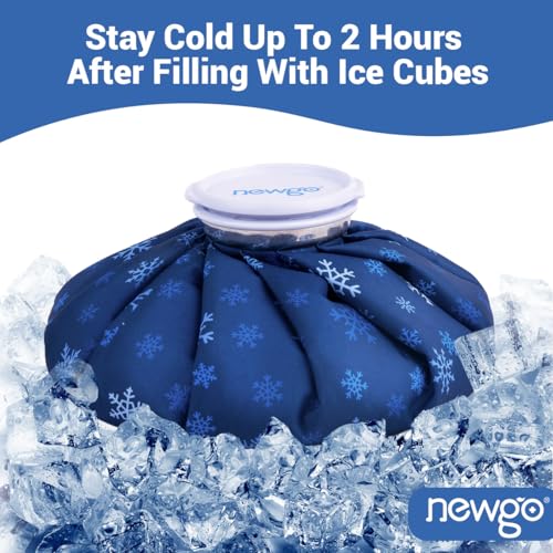 NEWGO Ice Pack for Injury Reusable, Small Ice Bag Refillable Ice Pack for Hot Cold Therapy and Pain Relief, Hot Water Bag, No-Leak Medical Ice Bag (6 Inch) - size: 6 Inch