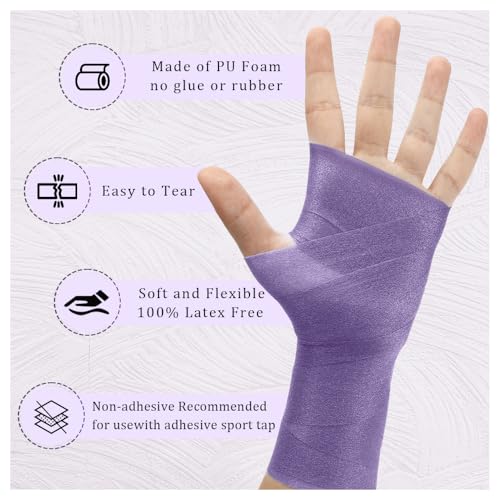 Pre Wrap,Prewrap,Pre Wrap Athletic,Prewrap Athletic Tape,Pre Wrap for Hair Soccer,Prewrap Athletic Tape for Hair,Athletic Wrap,Soccer Pre Wrap,Pre Wrap Tape,Foam Wrap,Athletic Prewrap (Purple)