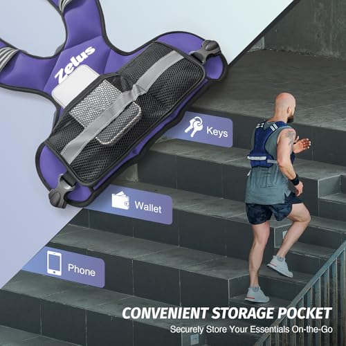 ZELUS Weighted Vest for Men Women,Adjustable 4-32lb Vest, Removable Weights - color: Violet, size: 4-10 lb.