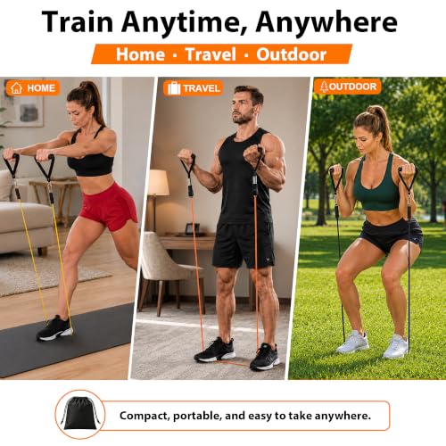 Resistance Bands Set with Handles and Door Anchor for Full Body Workout