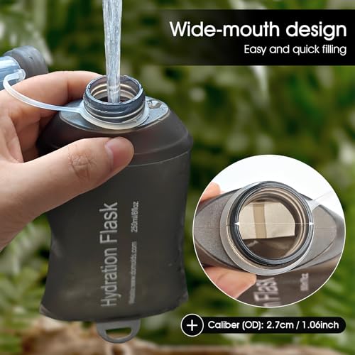 GUYI GYGYL Soft Flask Collapsible Water Bottle for Sports, 150ml Grey 2pcs - color: 2Pcs 150ml Grey