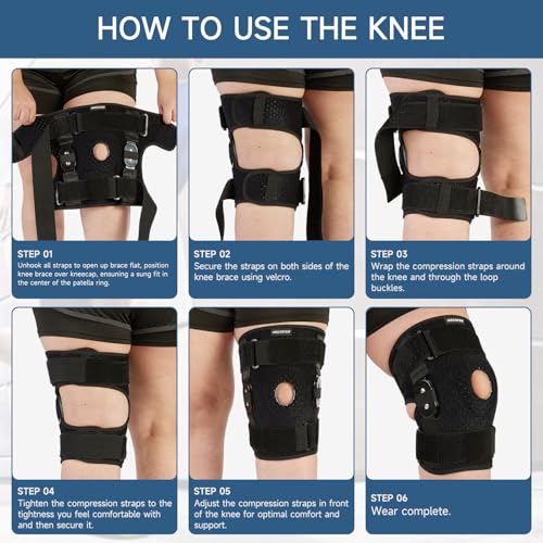 Plus Size Knee Brace XL-8XL,Stable Support of The Decompression Knee, Effective Relief of ACL, Arthritis, Meniscus Tear, Adjustable Compression Band, Suitable for Men and Women (5XL-6XL) - size: 5XL-6XL