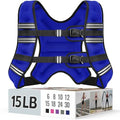 Zeerun Weighted Vest, 6/8/10/12/15/18/20/24/30LB for Men Women - color: Blue, size: 15 Lb