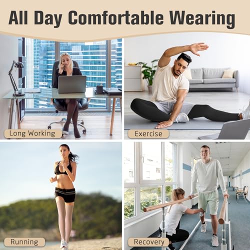 Athbavib 15-20 mmHg Thigh High Compression Socks for Women & Men - color: B-Black(Open Toe), size: Small