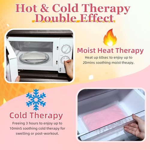 Cozypower Mini Heating Pad Microwavable Hot Cold Pack Reusable,Pink - color: Pink