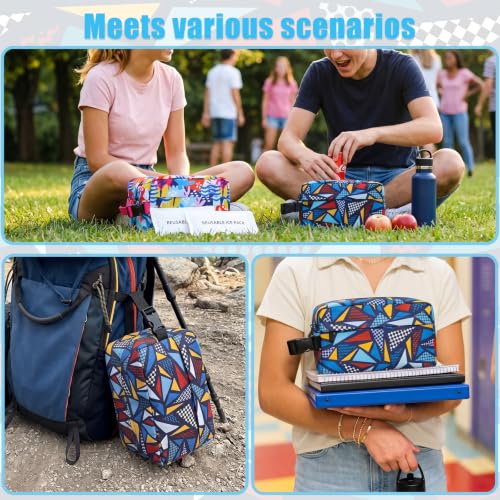 Leakproof Freezable Snack Bag Reusable Cooler Insulated Lunch Box - color: Multicolored Triangle