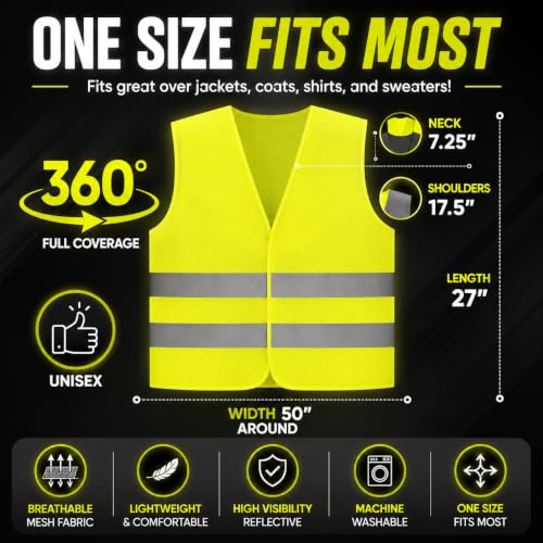 Safety Vests High Visibility Reflective Vest, Hi Vis Mesh Vest, Green/Orange Multi-Pack for Work, Traffic, Warehouse - color: Green