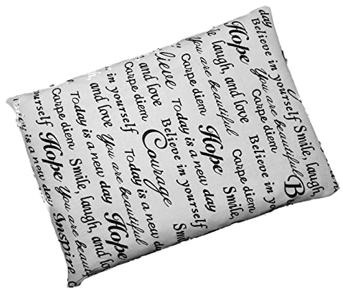 Microwavable Corn Filled Heating Pad and Cold Pack/Washable 100% Cotton Cover (Positive Thoughts, 7.5in W x 11in L) - size: 7.5in W x 11in L, style: Positive Thoughts