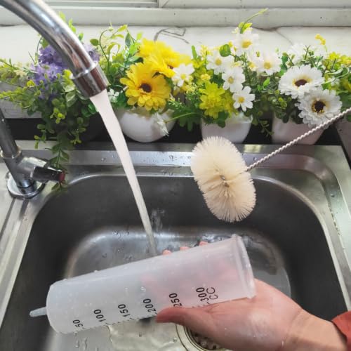 NewFerU Bottle Brush Thin Long Handle Round X 1, 3 in Natural Boar Bristle - color: Natual - Round