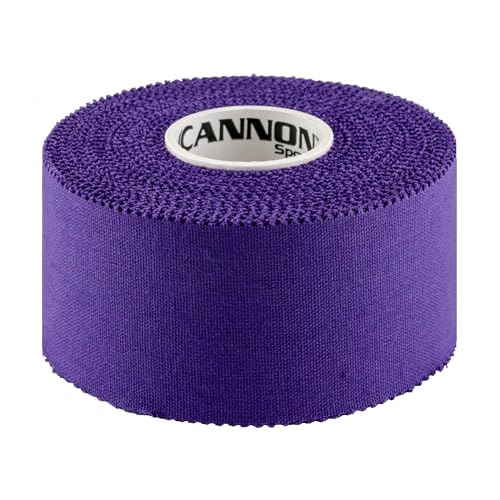 Cannon Sports Premium Athletic Tape - 1.5” x 45 Feet Per Roll - Easy Tear, No Sticky Residue, Very Strong, Hypoallergenic and Latex Free - Ideal for Sprains, Strains, First Aid – 1 Roll (Purple) - color: Purple