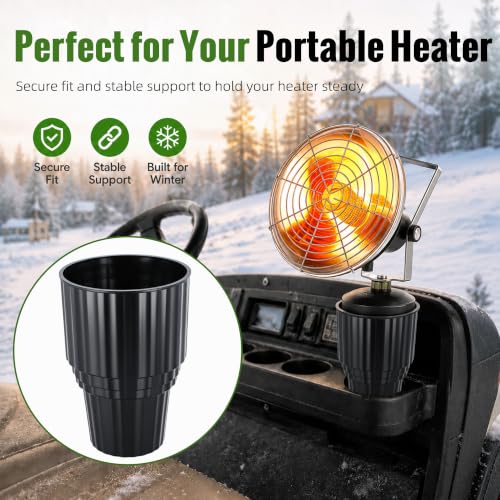 Roykaw Golf Cart Cup Holder for Propane Heater and Cup, Front Dash Cup Holder Adapter, Universal Compatible with EZGO Club Car Yamaha, Fit Most Bottle and Drinks, 2 PCS