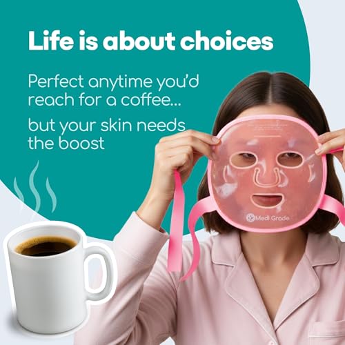 Medi Grade Face Ice Pack and Cooling Eye Mask Set, ChillGel Gel Mask, Pink - color: Pink
