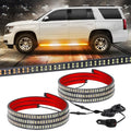XRIDONSEN 2PCS 60 inch Running Board Lights Amber White Strobe Light Strip - color: Amber/White
