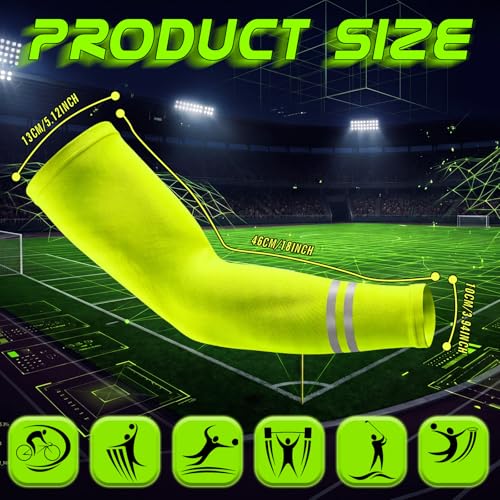 Geyoga 4 Pairs Arm Sleeves for Men Women - color: Green, Yellow