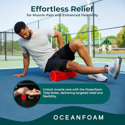 Oceanfoam Tidal Roller - Muscle Massage Foam Roller for Exercise (Red) - color: Red