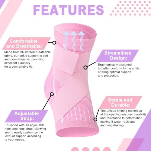 Tarpop 1 Pair Kids Ankle Brace Compression Support,Light Pink,Small - color: Pink, size: Small