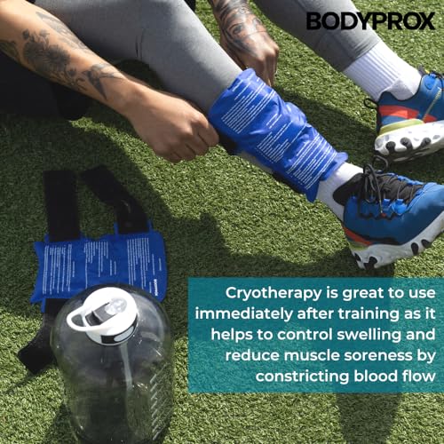 BODYPROX Shin Splint Ice Pack 2 Pack - Reusable Cold and Hot Wrap for Shin Splints Pain Relief, Flexible Ice Pack for Runners