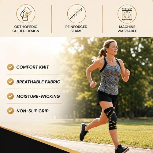 CopperJoint Adjustable Knee Sleeve with Straps Women & Men, Single, Small - size: Small