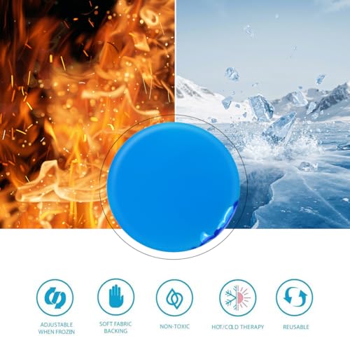 Gel Ice Pack Round Reusable Ice Packs for Injuries Hot and Cold Compress Pain Relief and Swelling Reduction 4 Pcs with 2 Covers