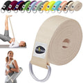 TECEUM 2 IN 1 Yoga & Mat Strap for Stretching – Cotton – 6/8/10 ft - color: Beige, size: 8 ft