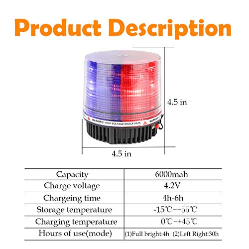 LED Wireless Rotating Beacon Battery Strobe Warning Light Red Blue - color: Red/Blue