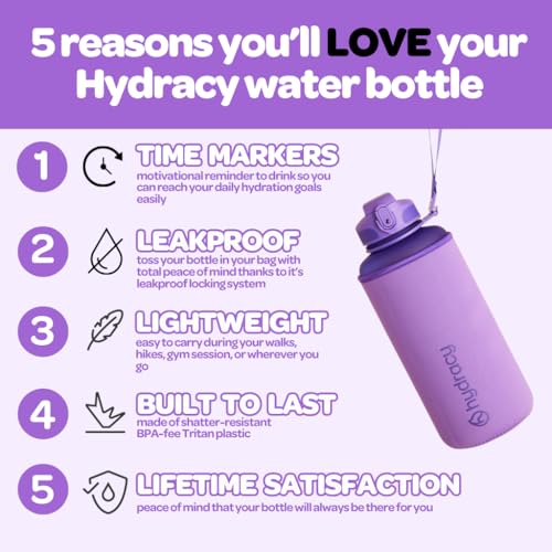 Hydracy 2L Large Water Bottle, Shatterproof, BPA Free Tritan Plastic, Leakproof, Zero Condensation, With Detachable Carry Strap, Spillproof Lid, Convenient Silicon Spout, Recommended for Gym, Yoga - color: Berry Blue, size: 64 oz