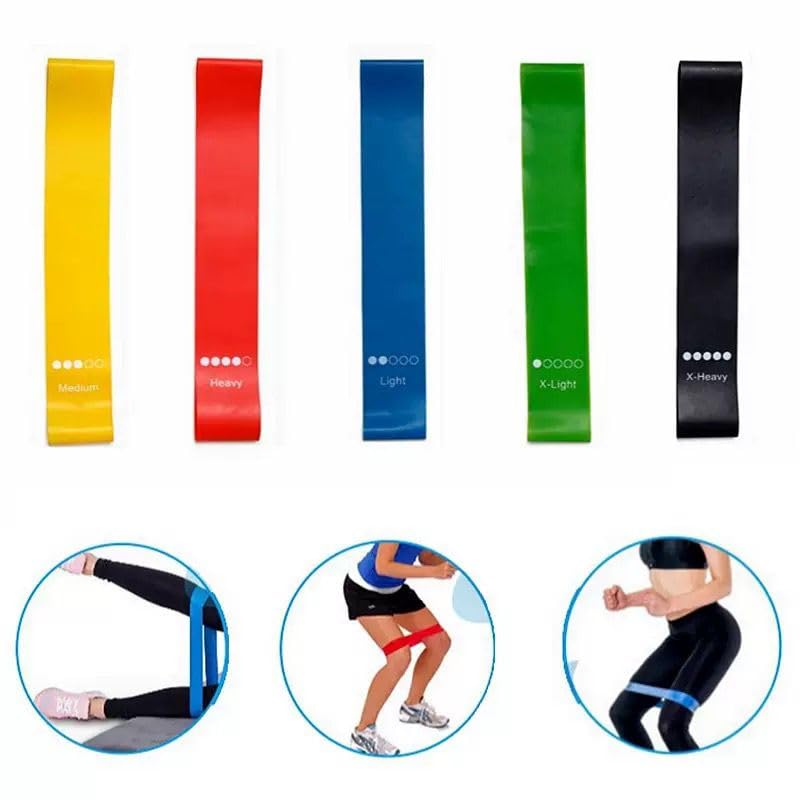 Ankle Resistance Bands with Cuffs - Piece Set for Home & Gym Workouts, 3 Levels Ankle Bands, 5 Mini Resistance Bands, 2 Ankle Straps for Cable Machines Women - color: Black