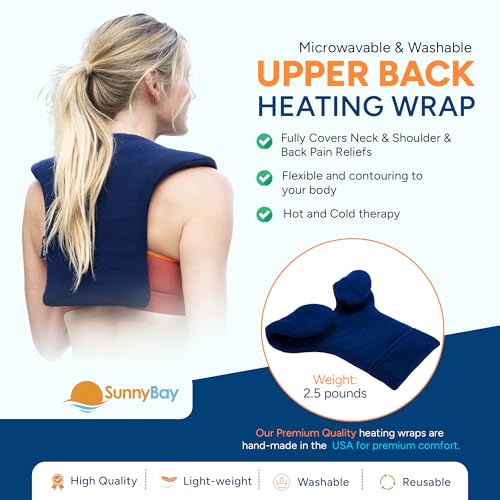 SunnyBay Weighted Heating Pad, Shoulder and Upper Back Wrap, Large, Navy - size: Large (Pack of 1)