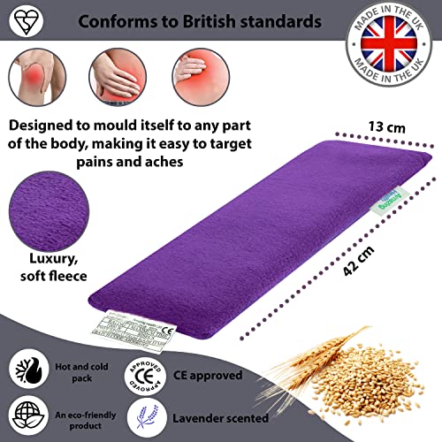 Microwavable Heating Pad for Neck, Back & Shoulders - Heating Bean Bag Microwavable Pillow - Cleaned Wheat & Lavender Aromatherapy Heating Pad Wrap - Amazing Health, Purple - color: Purple - (Lavender)