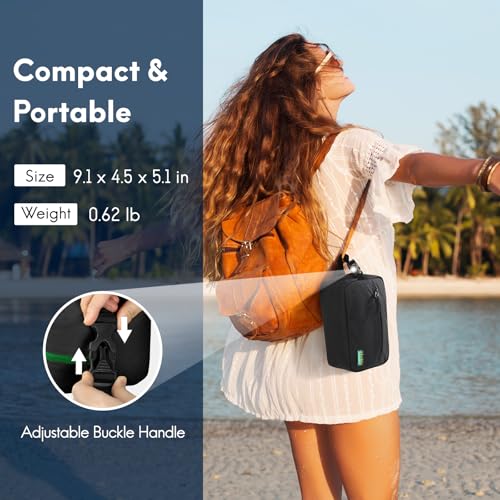 Haimont Freezable Snack Lunch Bag with Buckle Handle, Reusable Freezer Small Cooler, Mini Insulated Bag for Work Travel, Black - color: Black