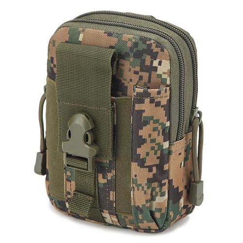Belt Pouch, Tactical Molle Phone Pouch EDC Utility Pouches Waist Bag Packs, Small Cell Phone Holster Gear Tool Gadget Pocket for Men Running - color: Digital Green