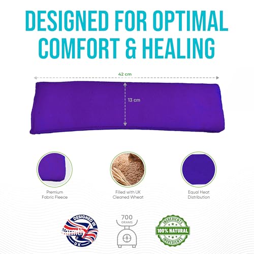 Microwavable Heating Pad for Neck, Back & Shoulders - Heating Bean Bag Microwavable Pillow - Cleaned Wheat & Unscented Heating Pad Wrap - Amazing Health, Purple - color: Purple (Unscented)