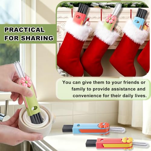3 in 1 Cup Lid Gap Cleaning Brush, Multifunctional Bottle Lid Cleaner Brush - Home Kitchen Crevice Brush Cleaning Tools for Tight Spaces & Bottle Gaps, Portable Small Brush Red Green Blue - color: Red Green Blue
