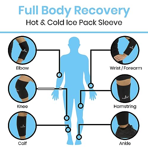 Arctic Flex Ice Sleeve for Knee, Elbow, Arm - Hot & Cold Freeze Pack Wrap for Tennis Pain Relief, Tendonitis - Gel Compression Brace for Injuries - Therapy Compress - Reusable, 360 Coverage - size: XX-Large