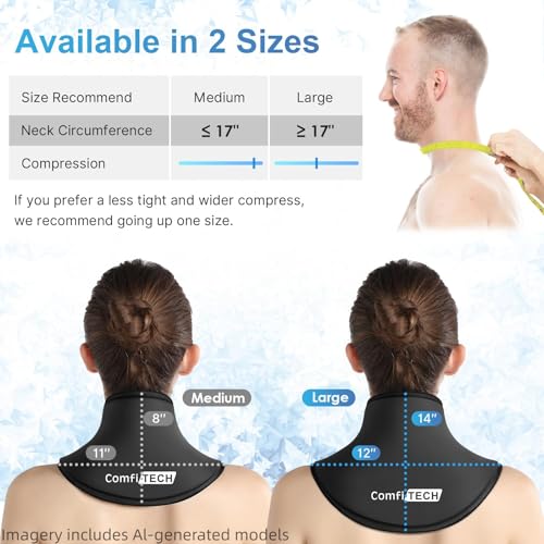ComfiTECH Extended Neck Ice Pack Wrap Gel Coverage for Shoulder, L, 2 Pack - size: Large
