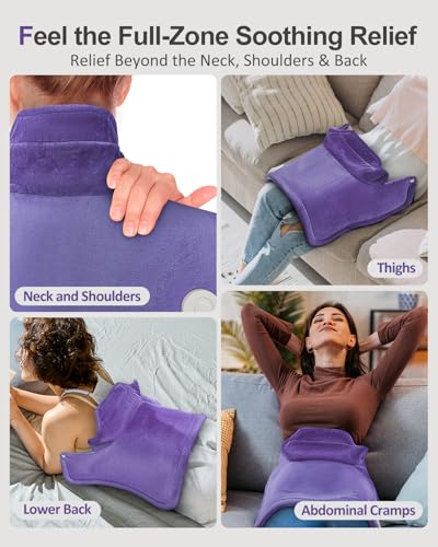 Womens Gifts, Heating Pad for Neck Shoulders Back, Upgraded PTC+NTC Even Heating, Versatile Electric Heated Neck Wrap for Full-Body Relax, Birthday Gifts for Women Mom Wife Girlfriend Grandma, Purple - color: Purple