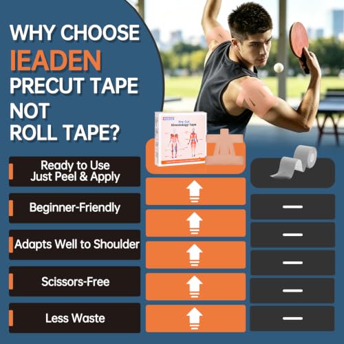 Precut Kinesiology Tape for Shoulder, 10 Pcs, Beige - color: Beige, size: 10 Pcs