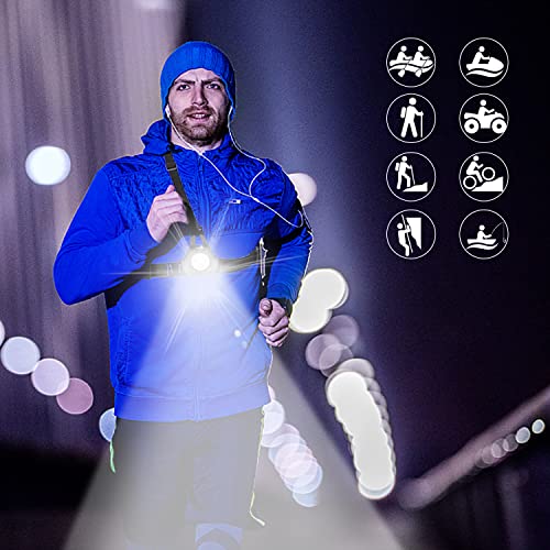 Suptig Running Lights for Runners, Running Vest Light for Night Walking Cycling Jogging Connected for Gopro Hero13/12/11/10/9/8/7/6/5, 2600mAh Built-in Rechargeable Battery Charging