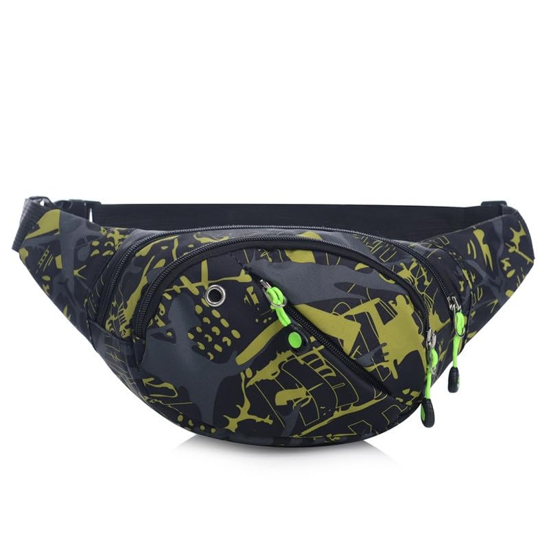 Ausion Fanny Pack Waist Bag for Men&Women Adjustable Belt Hip Bum Bag Fashion Water Resistant Hiking Waist Bag for Traveling Casual Running Hiking Cycling - color: multi-yellow