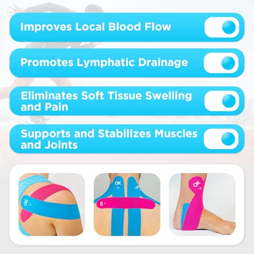 OK TAPE Kinesiology Tape 10" Precut Elastic 20 Strips 2in x 16ft, 2 Rolls - color: Yellow, size: 2 Rolls