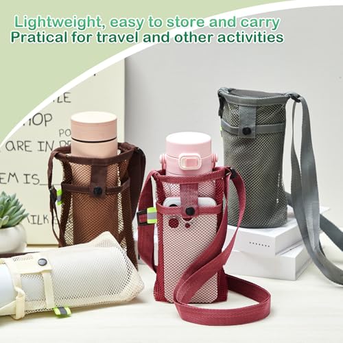Mumufy Mesh Water Bottle Holder Sling with Strap - color: Stylish