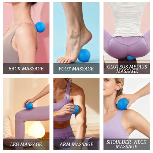 ZUFECY Yoga Ball for Release, 2.5 Inch Silicone Therapy Ball, Deep Tissue Massage for Foot, Shoulder and Back Pain, Handheld Trigger Point Scooch Ball, Exercise Recovery & Physical Therapy Tool