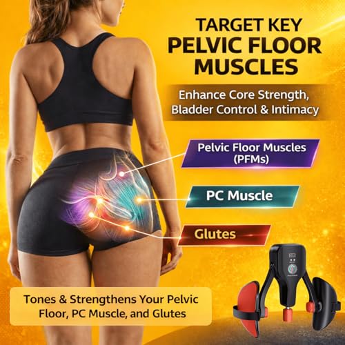 Thigh Trainer for Women & Men, 176LB Adjustable Pelvic Floor Exercise Equipment with LED Display Counter and Resistance Indicator, Inner Thigh Exerciser for Home Gym, Glutes, Legs & ARMS