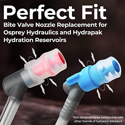 Samorillo 5-Pack Replacement Bite Valve Nozzles Compatible with Osprey, Nathan & Hydrapak Hydration Reservoirs - BPA-Free, Phthalate-Free, Lead-Free Silicone Sheaths