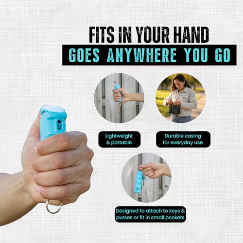 Police Magnum Keychain Pepper Spray Flip Top Safety 2 Pack 1/2oz - Maximum Heat Strength OC with Dye - Tactical Small Compact Case Holder - for Women & Men's Self Defense - Made in The USA - color: TEAL