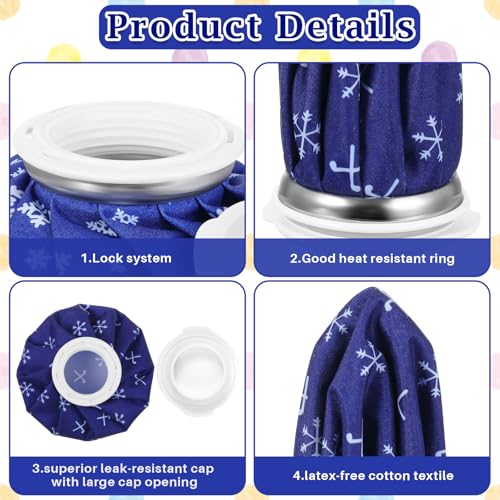 Honoson 4 Pack Reusable Ice Bag Hot Cold Bag Leakproof, Snowflakes Style - style: Snowflakes Style