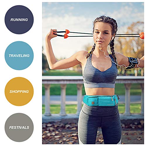 ZOMAKE Small Crossbody Fanny Pack for Women Men, Mini Runners Belt Bag with Adjustable Strap, Fashion Water Resistant Waist Bag for Running Travel Hiking Carrying All Phones(Light blue) - color: Light blue