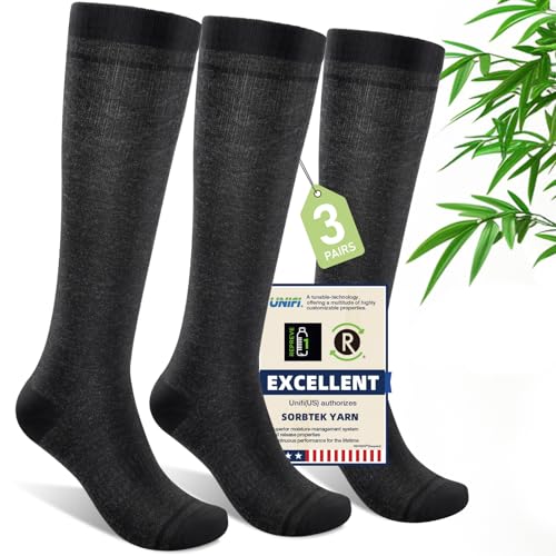 Compression Socks Women & Men 15-20 mmHg for Flying - color: I4-3pairs (Dark Gray), size: XX-Large