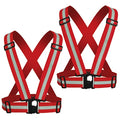 Reflective Vest, High Visibility Safety Vest Straps Reflective Gear for Night Running Walking Cycling for Men Women Kids - color: Red