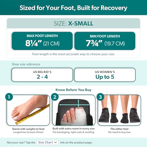 BraceAbility Closed Toe Medical Walking Shoe - Kid’s Lightweight Broken Toe Cast Boot, Fractured Foot Brace for Metatarsal Stress Fracture, Post-op Bunion, Surgery Recovery for Boys and Girls (XS) - size: X-Small (Big Kid's 2-4 / Women's up to 5)
